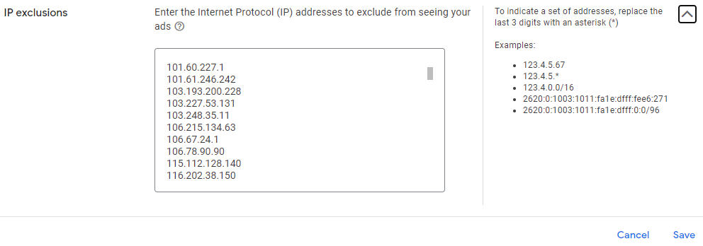 IP Block in Google Ads